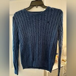 Ralph Lauren Womens Navy Cable Knit Sweater